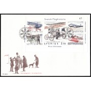 Suecia Sweden  SPD FDC HB12 1984 Historia de la aviación sueca Sobre primer día