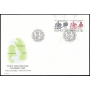 Suecia Sweden SPD FDC 1322a 1985 900 aniv. de la escritura de donación de San Canuto a Lund Sobre primer día