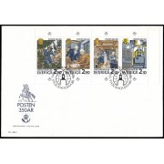 Suecia Sweden SPD FDC 1381/84 1986 Estocolmomanía 86 Exposición filatélica internacional Sobre primer día