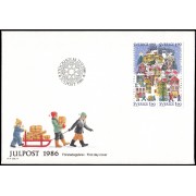 Suecia Sweden SPD FDC 1391/94 1986 Navidad Escenas de invierno Sobre primer día