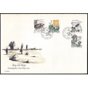 Suecia Sweden SPD FDC 1406a/09 1987 Especies amenazadas de praderas y pastos Sobre primer día