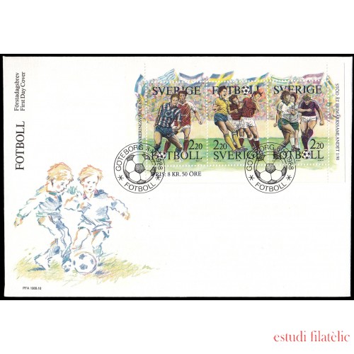 Suecia Sweden  SPD FDC HB16 1988 Fútbol en Suecia Sobre primer día