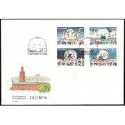 Suecia Sweden SPD FDC 1512/15  1989 Le Globe nuevo palacio deportivo de Estocolmo Sobre primer día