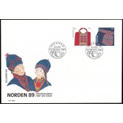 Suecia Sweden SPD FDC 1516/17 1989 Nórdico 89 Costumbres y tradiciones de los países nórdicos Sobre primer día