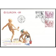 Suecia Sweden SPD FDC 1521/23 1989 Europa Juegos infantiles Sobre primer día