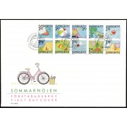 Suecia Sweden SPD FDC 1524/33 1989 Los placeres del verano Sobre primer día