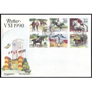 Suecia Sweden SPD FDC 1583/88 1990 Juegos ecuestres mundiales en Estocolmo Sobre primer día