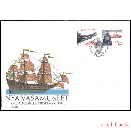 Suecia Sweden SPD FDC 1589/90 1990 Inauguración del nuevo Museo Wasa Sobre primer día