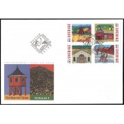 Suecia Sweden SPD FDC 2376/79 2004 Patrimonio mundial Villa minera de Falun Sobre primer día