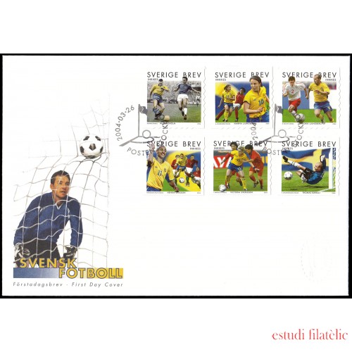 Suecia Sweden SPD FDC 2380/85 2004 100 aniv de la Asociación Sueca de Fútbol Sobre primer día