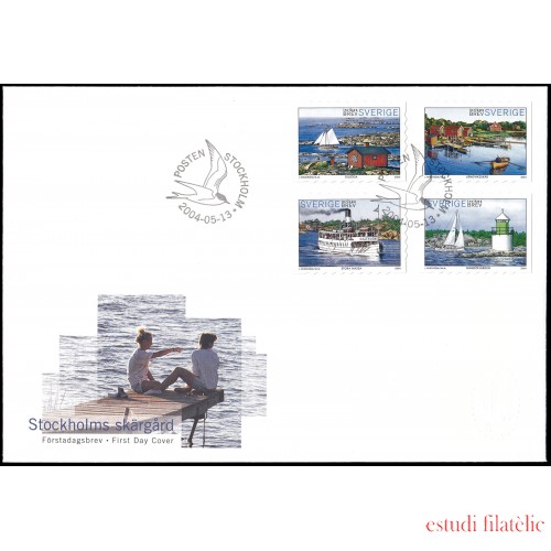 Suecia Sweden SPD FDC 2388/91 2004 El archipiélago de Stockholm Sobre primer día