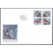 Suecia Sweden SPD FDC  2416/19 2004 Fauna Pájaros de invierno Sobre primer día