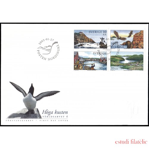 Suecia Sweden SPD FDC 2437/40 2005 Paisajes de la Alta costa de Norland Sobre primer día