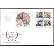 Suecia Sweden SPD FDC  2451/58 2005 150 aniv. primeros sellos de Suecia Sobre primer día