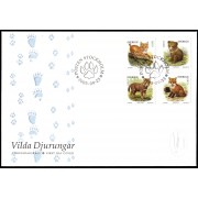 Suecia Sweden SPD FDC 2477/80 2005 Fauna Cachorros de animales salvajes Sobre primer día