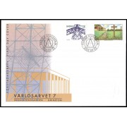 Suecia Sweden SPD FDC 2481/82 2005 Patrimonio mundial Estación de radio Grimeton Cementerio de Skogskirkogarden Sobre primer día