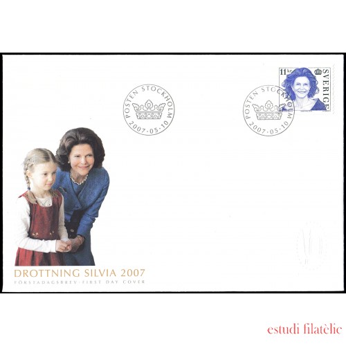 Suecia Sweden SPD FDC 2570 2007 Reina Silvia Sobre primer día