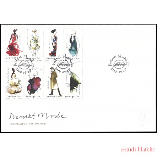 Suecia Sweden SPD FDC 2577/84 2007 La moda sueca Sobre primer día