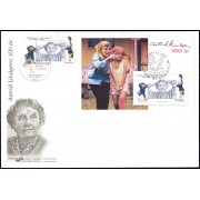 Suecia Sweden SPD FDC 2596/HB37 2007 Personalidades literarias Astrid Lindgren