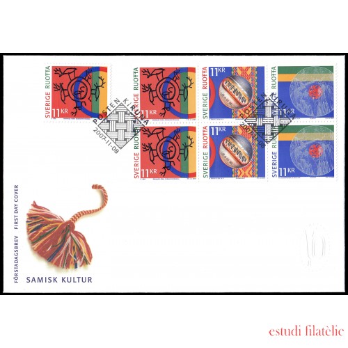 Suecia Sweden SPD FDC 2597/99 2007 La cultura Sami Sobre primer día