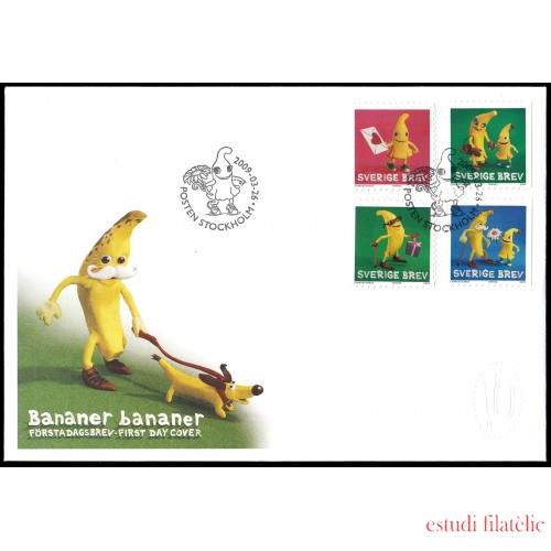 Suecia Sweden SPD FDC 2671/74 2009 Fruta Banana Sobre primer día