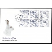 Suecia Sweden SPD FDC 2712/14 2009 Animales de pelaje blanco en invierno Sobre primer día