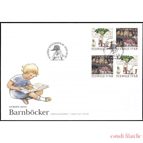 Suecia Sweden SPD FDC 2715/16 2010 Europa Libros infantiles Sobre primer día