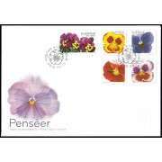 Suecia Sweden SPD FDC 2736/40 2010 Flores Pensamientos Sobre primer día