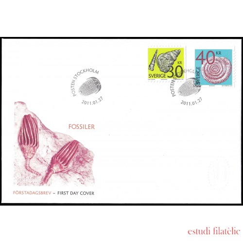 Suecia Sweden SPD FDC 2783/84 2011 Fósiles Sobre primer día