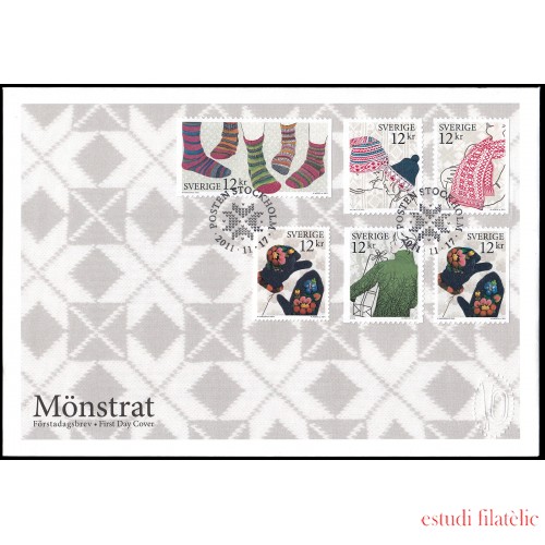 Suecia Sweden SPD FDC 2823/27 2011 Artesanía textil Sobre primer día