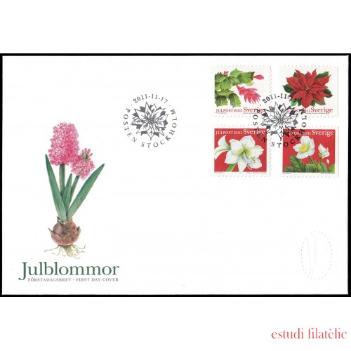 Suecia Sweden SPD FDC 2830/33 2011 Flora flores de navidad Sobre primer día