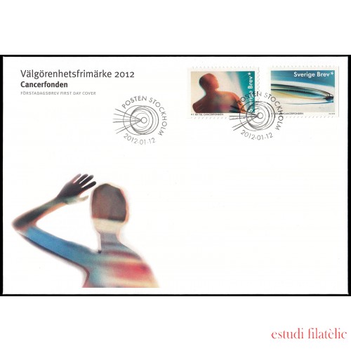 Suecia Sweden SPD FDC 2846/47 2012 Sellos de beneficéncia Sociedad sueca contra el cancer Sobre primer día