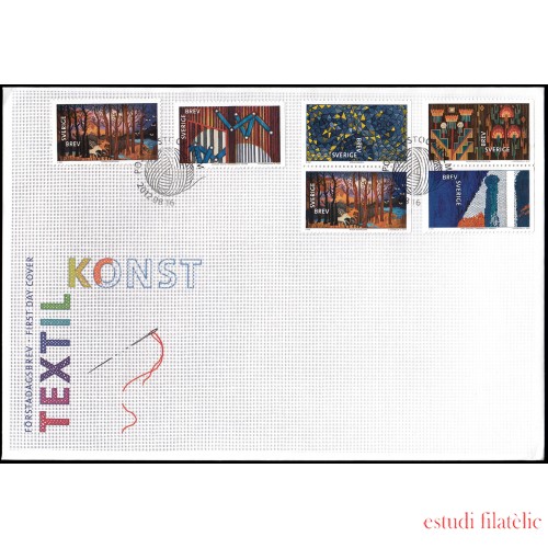 Suecia Sweden SPD FDC 2881/85 2012 Ilustraciones textiles Sobre primer día