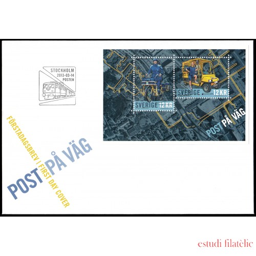 Suecia Sweden SPD FDC F2908 2013 Europa Vehículos postales Sobre primer día