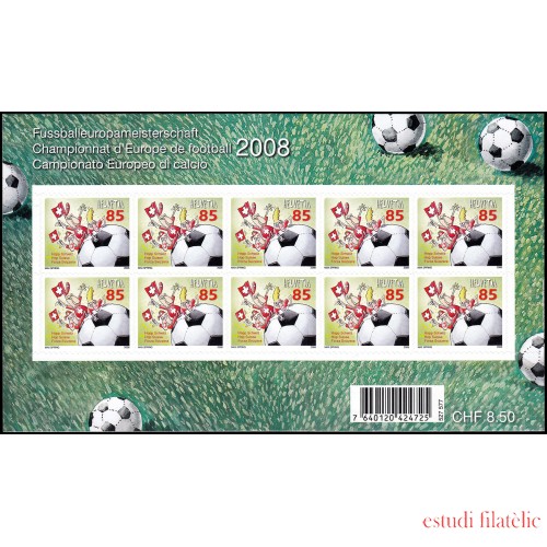 Suiza Switzerland 1990 2008 Fútbol Euro 2008 minihojita Autoadhesivos