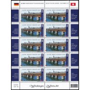 Suiza Switzerland 1994 2008 Antiguo puente de Bad Sackingen sobre el Rhin, Alemania y Suiza minihojita MNH