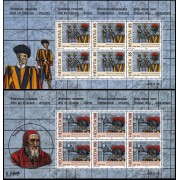 Suiza Switzerland 1871/72 2005 Armada 500 aniv. de la Guardia Suiza pontifical Emisión conjunta con Ciudad del Vaticano minihojita MNH