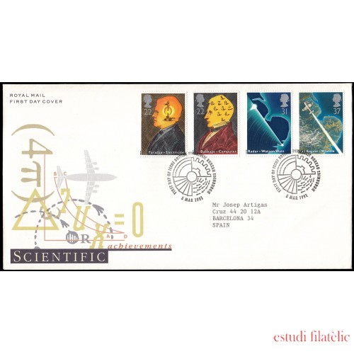 Gran Bretaña 1526/29 1991 SPD FDC Descubrimientos Científicos Philatelic Bureau Sobre primer día