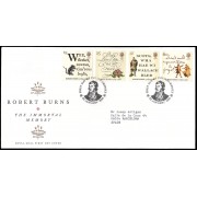 Gran Bretaña 1847/50 1996 SPD FDC 200 aniv. de la muerte del poeta escocés Robert Burns Dumfries Sobre primer día