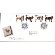 Gran Bretaña 1972/75 1997 SPD FDC Todos los caballos de la reina 50 aniv. de la Sociedad Británica del Caballo Philatelic Bureau Sobre primer día