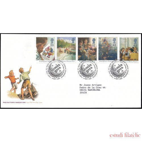 Gran Bretaña 1992/96 1997 SPD FDC Centenario del nacimiento de Enid Blyton, autora infantil Philatelic Bureau Sobre primer día