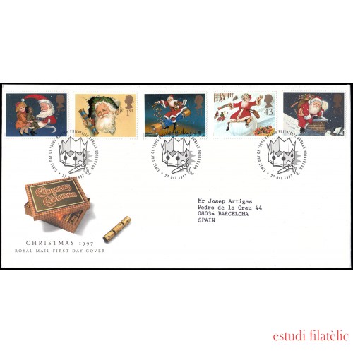 Gran Bretaña 2002/06 1997 SPD FDC Navidad 150 aniv. de Christmas Cracker Philatelic Bureau Sobre primer día