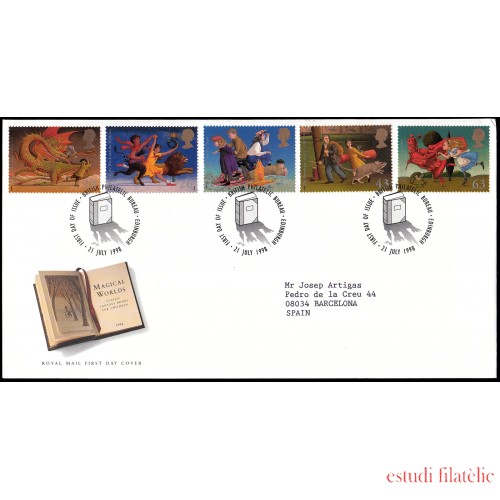 Gran Bretaña 2047/51 1998 SPD FDC Mundos mágicos Philatelic Bureau Sobre primer día