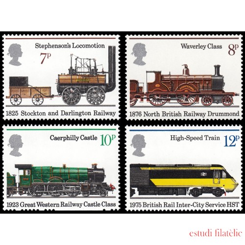 Gran Bretaña 760/63 1975 150 aniv. del primer tren público de vapor MNH