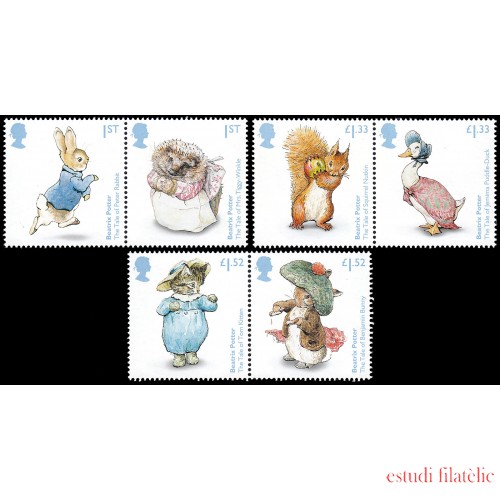 Gran Bretaña 4326/31 2016 150 Aniv. nacimiento de Beatrix Potter MNH