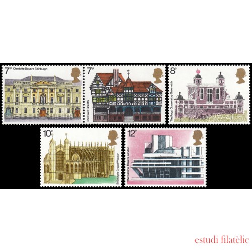 Gran Bretaña 751/55 1975 Año europeo de la arquitectura MNH