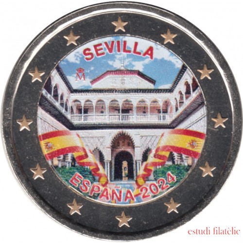 España 2024 2 € euros conmemorativos Color 3 Alcázar Sevilla