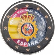 España 2024 2 € euros conmemorativos Color 1 Policía Nacional