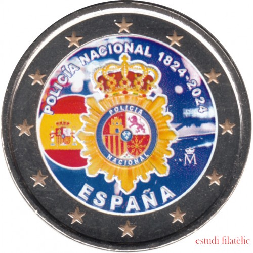 España 2024 2 € euros conmemorativos Color 2 Policía Nacional