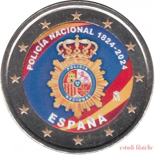 España 2024 2 € euros conmemorativos Color 3 Policía Nacional